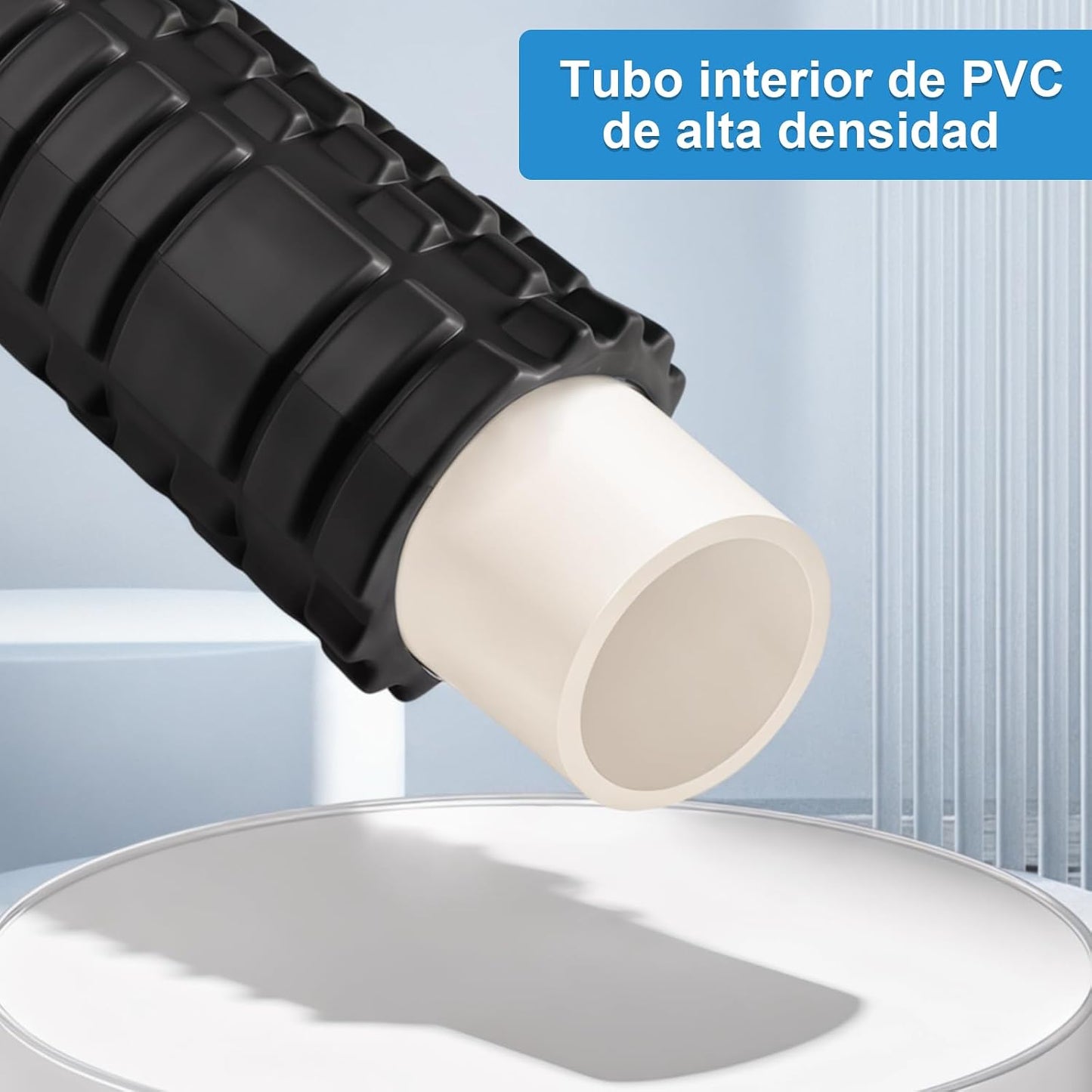 Rodillo de Espuma de Alta Densidad,Foam Roller de Alta Densidad,Rodillo para Masaje y Relajación Muscular,Foam Roller para Corporal Ideal para Estiramientos y Ejercicios de Núcleo (Negro)
