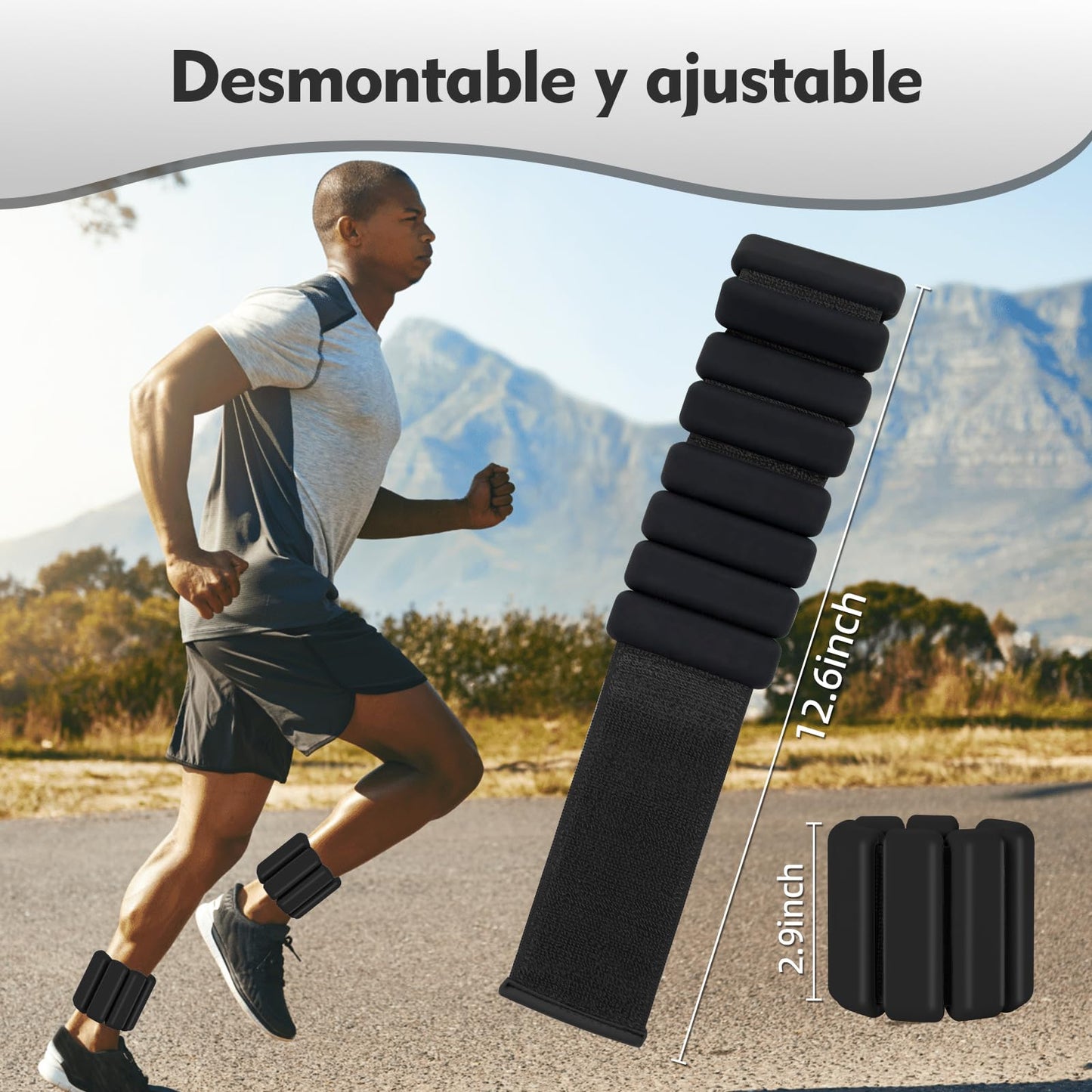 Polainas para Tobillos y Muñecas, 2pcs Pesas Tobillo de 0.5 Libra Ajustables, Munequeras con Peso de Silicona para Ejercicio, Footing, Yoga, Pilates, Bailando y Entrenamiento de Fuerza