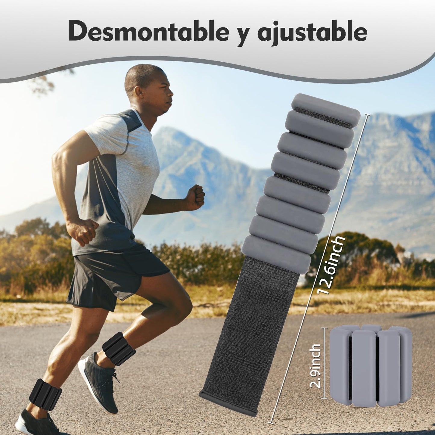 Polainas para Tobillos y Muñecas, 2pcs Pesas Tobillo de 0.5 Libra Ajustables, Munequeras con Peso de Silicona para Ejercicio, Footing, Yoga, Pilates, Bailando y Entrenamiento de Fuerza