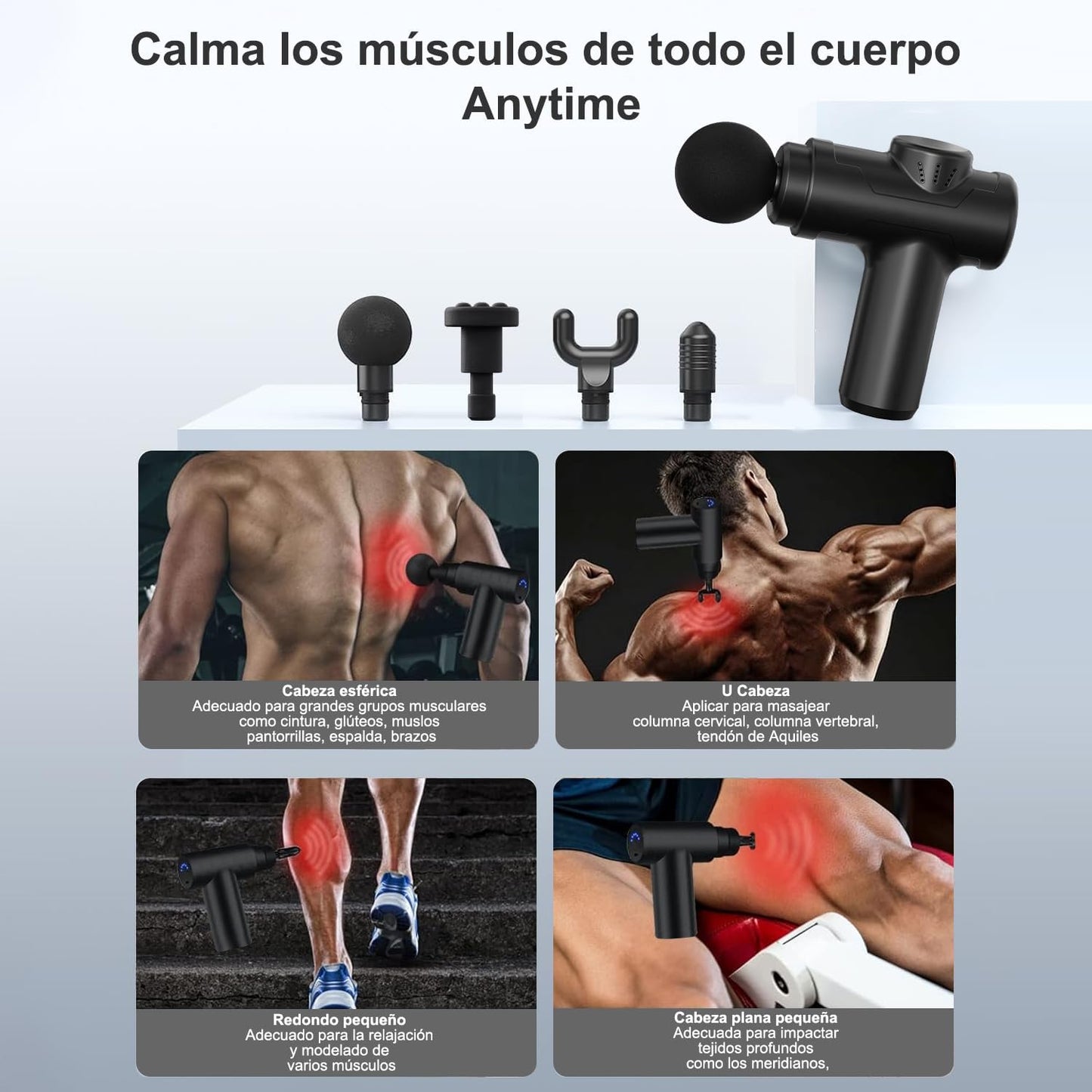 Pistola de Masaje Muscular, Masajeador de Espalda Portátil, Mini Masajeador Electrico de Mano,Masaje de Tejido Profundo Ajustable,Massage Gun de Percusión Fisioterapia para Relajar Los Músculos