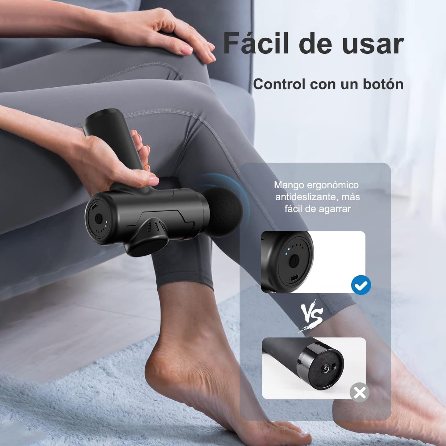 Pistola de Masaje Muscular, Masajeador de Espalda Portátil, Mini Masajeador Electrico de Mano,Masaje de Tejido Profundo Ajustable,Massage Gun de Percusión Fisioterapia para Relajar Los Músculos