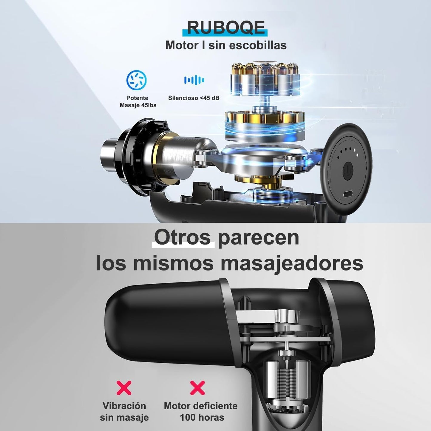 Pistola de Masaje Muscular, Masajeador de Espalda Portátil, Mini Masajeador Electrico de Mano,Masaje de Tejido Profundo Ajustable,Massage Gun de Percusión Fisioterapia para Relajar Los Músculos