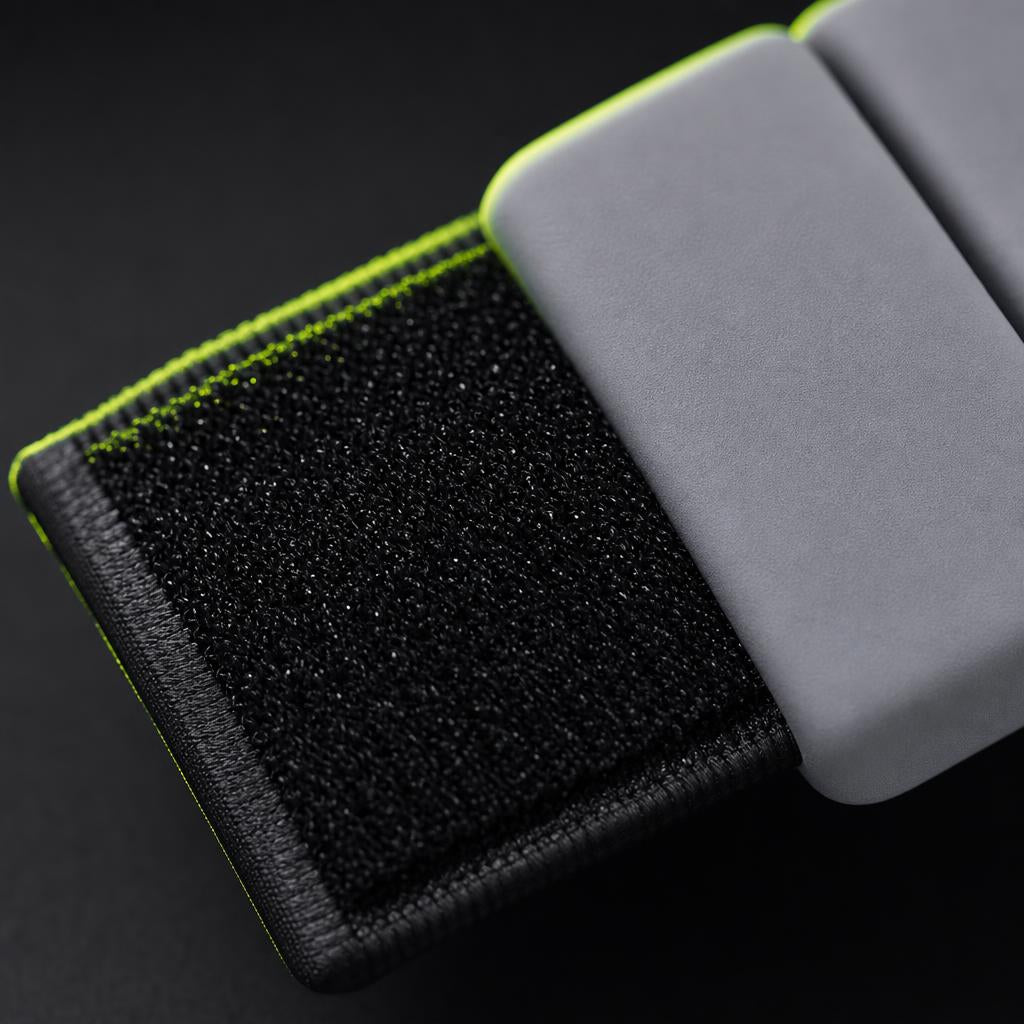 Polainas gris - detalle del broche de velcro