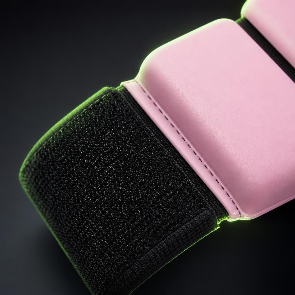 Polainas rosa - detalle del broche de velcro